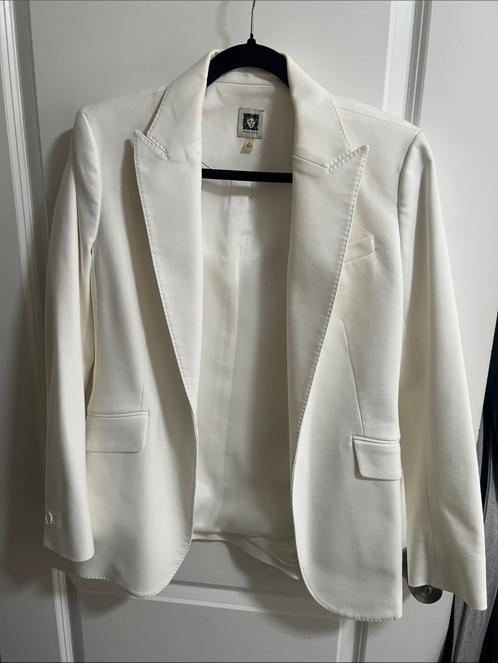 Anne Klein White Women’s Blazer - Tailored Single-Button Jacket